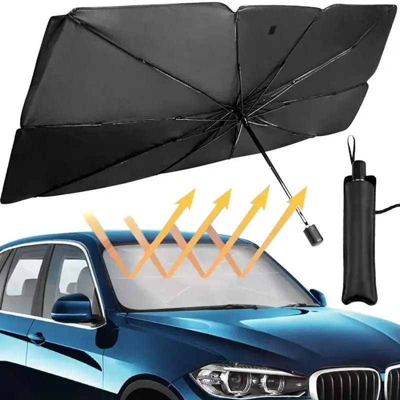 Car Front Windshield Sunshade, Multipurpose Car Glass Sun Shade, UV Blocker & Heat Reducer Car Sun Cover, Universal Easy-Fold Front Anti-UV Windshield Sunshade, Car Accessories