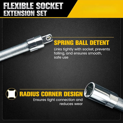 1/2 Inch 35cm Multifunctional Socket Wrench Set - 3 Bendable Shafts, Wrench Extender, Connecting Rod - Work Tools, Cars Accessories, Car Stuff, Field Mechanic Tools for Home Use,father'sdaygifts