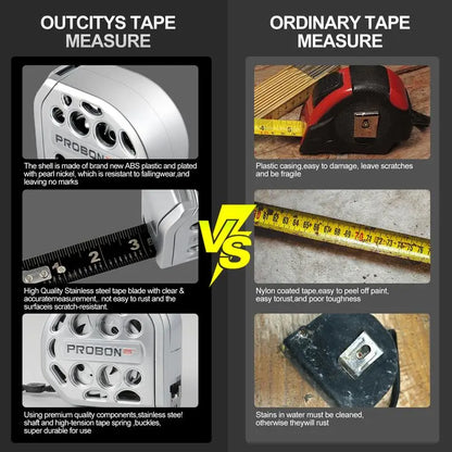 16/25FT Retractable Tape Measure Stainless Steel Measuring Tape With One sided Scale Waterproof Portable AutoLock Ruler With Magnetic engineer tape