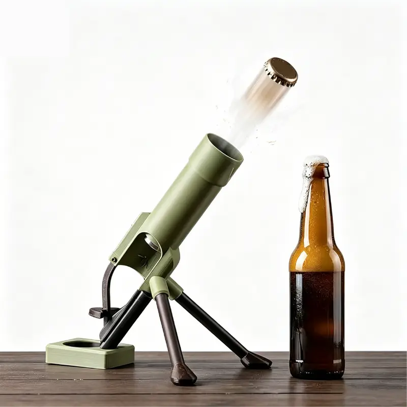 Décapsuleur mortier pour bouteille de bière, décapsuleur pop-up, lanceur de capsules tactique, bouton-poussoir mains libres, exclusivité homme, décoration de bar et de bureau