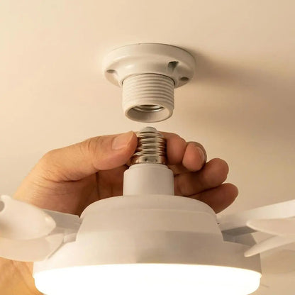 2026 Neuer E27-Sockel Deckenventilator mit Licht – 2-in-1 leiser LED-Ventilator mit Fernbedienung, energiesparende Kühl- und Beleuchtungskombination für das Schlafzimmer zu Hause