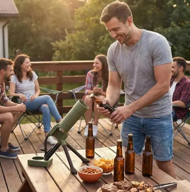 Décapsuleur mortier pour bouteille de bière, décapsuleur pop-up, lanceur de capsules tactique, bouton-poussoir mains libres, exclusivité homme, décoration de bar et de bureau