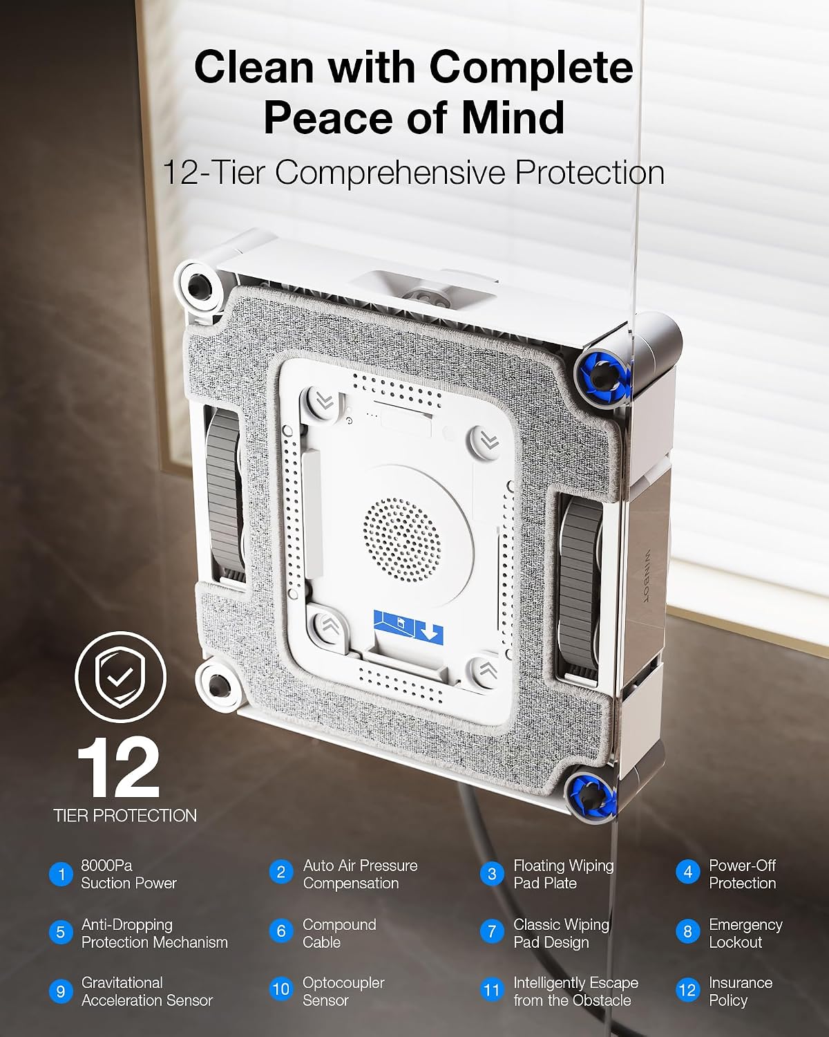 WINBOT W3 OMNI Smart Window Cleaning Robot with Auto-Wash Station