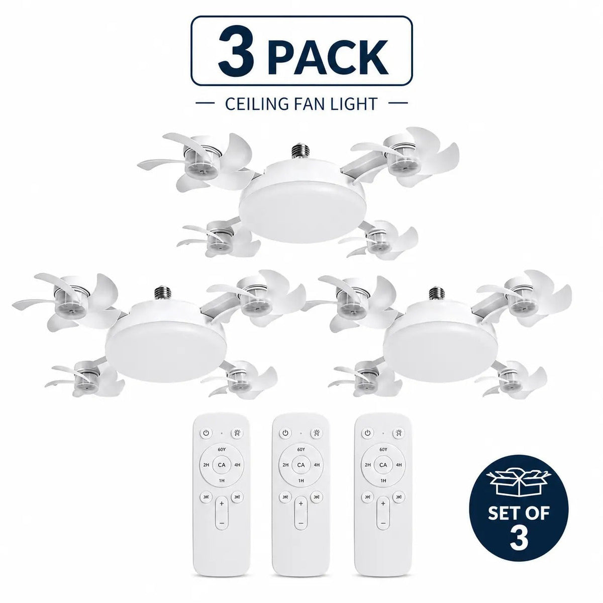 2026 Neuer E27-Sockel Deckenventilator mit Licht – 2-in-1 leiser LED-Ventilator mit Fernbedienung, energiesparende Kühl- und Beleuchtungskombination für das Schlafzimmer zu Hause