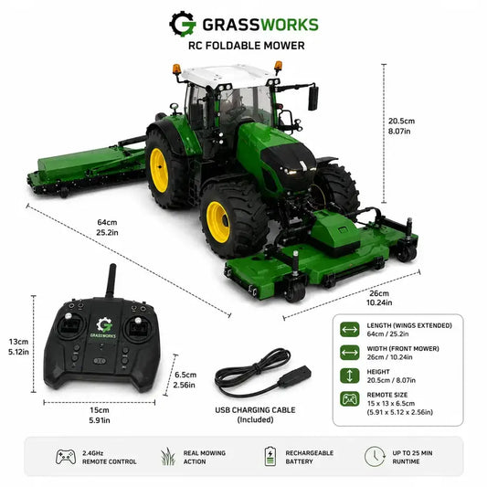 GX-64 Remote Control Lawn Mower with Fold-Out Cutting Deck